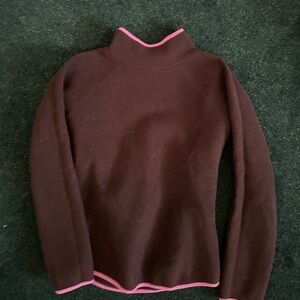 Moda International Chocolate Sweater with Pink Accents